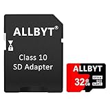 ALLBYT Micro SD Card 32GB Class 10 Micro SD Card with Adapter, TF Memory Card Compatible Smartphone, Tablets, DSLR and HD Camcorder (Black/Red)