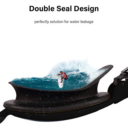 Pansonite Swim Goggles,Adjustable Swimming Goggles with Nose Clip + Free Protection Case,Anti-Fog UV Protection Swim Glasses for Unisex Adult Men Women Youth Kids Child (Black)