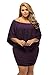 Gloria&Sarah Women's Sexy Off Shoulder Ruffles Multiple Dressing Layered Plus Size Mini Dress,Purple,XXX-Large