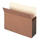 Smead File Pocket, Straight-Cut Tab, 5-1/4" Expansion, Letter Size, Redrope, 20 per Box (73237)