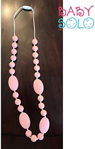 Baby Solo Baby Teething Necklace for Mom | 100% BPA Free | Safe Way to Reduce Baby Pain | Comfortable to Wear & Fashionable | Promotes Healthy Teeth Development | Better Sleep for Baby (Pretty Pink)
