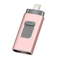 USB Flash Drive 128GB [3-in-1] Compatible iPhone, Kimiandy USB 3.0 Adapter External Storage Memory Stick Adapter Expansion Compatible iPad/iPod/Mac/Android/PC/iOS