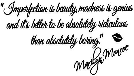 LoveDecals M IMPERFECTION IS BEAUTY-MARILYN MONROE WALL STICKER QUOTE DECAL ART Décor
