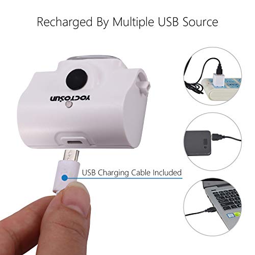 image for YOCTOSUN Rechargeable Headband Magnifier with 2 LED Lights and 5 Detac
