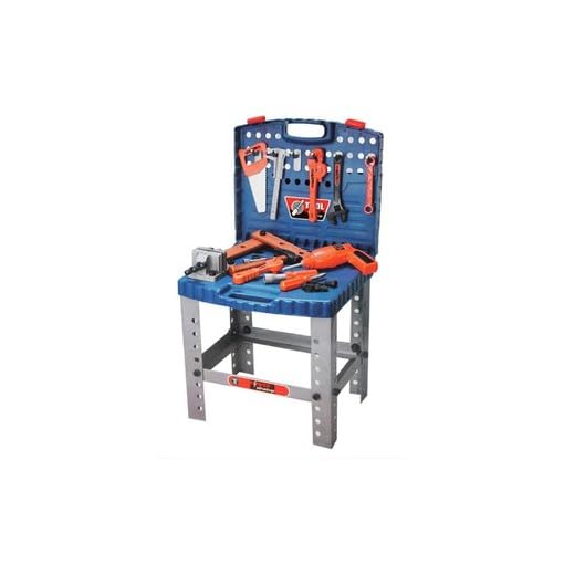 PowerTRC Kids Tool Workbench Set With Electronic Cordless Drill And 11 Pretend Play Construction Tool Accessories