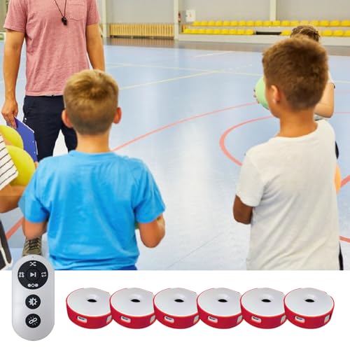 SWTHM Reaction Training Lights, 4 Colors, Agile Reaction Training Lamp Set, 4 Modes, Remote Control, USB Charging, Reaction Light for Fitness Training, Training