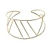 SENFAI Wide Hollow Geometric Figure Cuff Bangles For Women Statement Jewelry Punk Charm Metal Opening Bracelets (Gold)