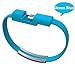Infinite U Fashion Design Blue Bracelet/Wrist Magnetic Type Portable USB Charger Cable for iphone 5/5S/6/6 Plus/6s/6s plus (with Gift Bag)