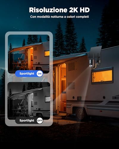 NUASI 4G LTE Outdoor Solar Camera with Wireless SIM, 2K Solar Panel and Battery, 360° PTZ, Color Night Vision, PIR Detection, Two-Way Audio, IP66, No WiFi