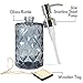 JASAI Diamond Design Glass Soap Dispenser with 304 Rust Proof Stainless Steel Soap Pump, Clear Glass 12 Oz Kitchen Soap Dispenser for Bathroom Accessories, Countertop (Clear Grey)