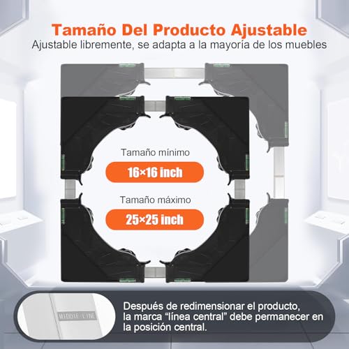 Base para Lavadora Móvil, Base Móvil Universal con 8 Patas Fuertes y 4 Ruedas Dobles, Base Móvil Multifuncional Refrigerador de Ajustable Soporte, para lavadora y Secadora Portatil (40-65CM),Negro