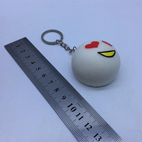 Kemilove 1PC Cute Emoji Bread Decompression Toys Slow Rising Squishies Keychain Squeeze Stress Relief Toy - Thumbnail 4