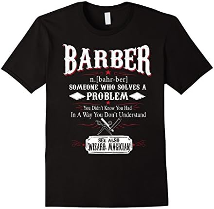 Mens Funny Barber Meaning T-shirt Noun Definition Gift Medium Black