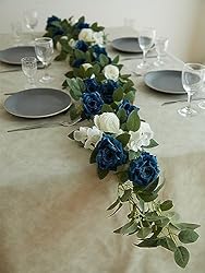 PARTY JOY 2pcs Artificial Flower Garland Fake Rose