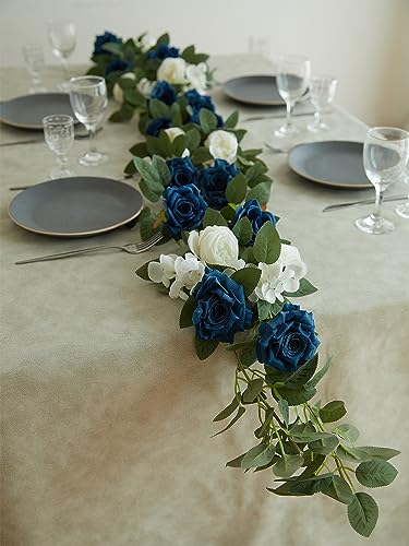 PARTY JOY 2pcs Artificial Flower Garland Fake Rose