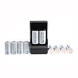 ON THE WAY®10 x 2000mah 3.7v Cr123a 123a 16340 Rechargeable Battery White With 16340 Charger
