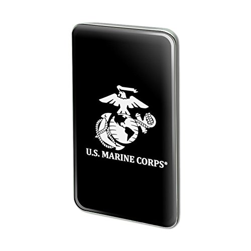 U.S. Marine Corps USMC White Logo on Black Officially Licensed Metal Rectangle Lapel Hat Pin Tie Tack Pinback