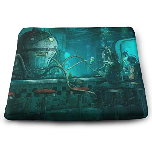 MODREACH Memory Foam Seat Cushion Tailbone/Sciatica Back Pain Relief - Office Chair Wheelchair Car Seat Cushion -Steampunk Octopus Video Game Art Nautical