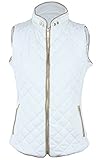 Womens Basic Casual Quilted Padding Vest Slim Fit W/ Pockets S-3XL