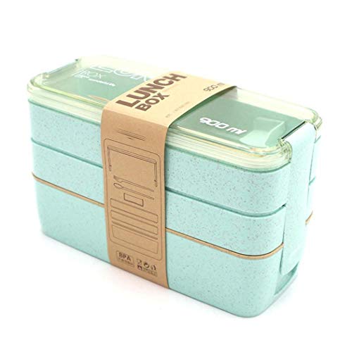 Zhuygba Cube Lunch Box, 3 Layered Partition Portable Multifunctional Lunch Boxes, Microwave Oven Boxes for Home Office Outdoor