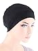 Soft Comfy Chemo Cap and Sleep Turban, Hat Liner for Cancer in Black