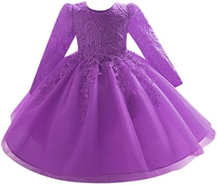 Girls Dresses, Wanshop® Flower Baby Girl Long Sleeve Princess Bridesmaid Pageant Gown Birthday Party Wedding Dress for 0-12 Years Old Months Girls