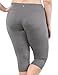 Yogareflex Women's Plus Size Active Yoga Running Sports Capris Legging (XL-4XL) , Gray , XXXX-Large