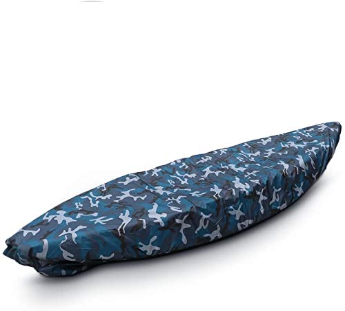 POFET Professional Waterproof Kayak Canoe Cover, Outdoor Storage Dust Cover UV Sunblock Shield Protector for Fishing Boat/Kayak/Canoe (Fit for 13.45 * 14.76ft Kayak)