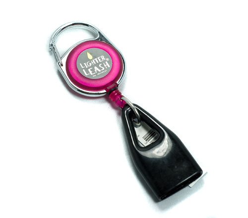 Premium Lighter Leash Retractable Keychain Clip (Pink)