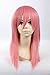 Kadiya Mid Length Pink Anime Cosplay Wig Girl Synthetic Hair