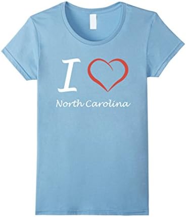 Women's I love North Carolina NC USA america t shirt tee Small Baby Blue