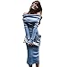Sandistore Women Long Sleeve Off Shoulder Winter Stretch Bodycon Long Dress