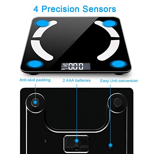 DishyKooker Blue-Tooth LCD Digital Smart Scale Body Weight Fat BMI Bone Analyzer APP Electronic Products for Gifts