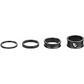 Wolf Tooth Precision Anodized Headset Spacers (Black, 3, 5, 10, &amp; 15mm) | Wolf Tooth Aluminum Headset Spacers Kit | Precision CNC 1-1/8" Compatibility