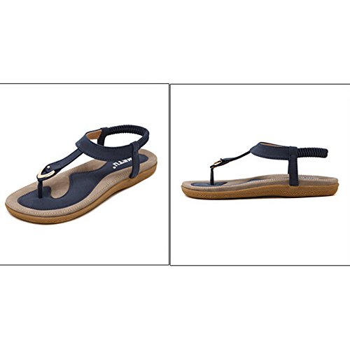 Women Flip Flops, Mosunx(TM) Bohe Rhinestone Fashion Flat Casual Sandals Beach Shoes (41(US:9), Blue B)