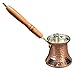 MisterCopper Hammered Copper Turkish Greek Coffee Pot Coffee Maker Cezve Ibrik With Wooden Handle 1 mm (10oz)
