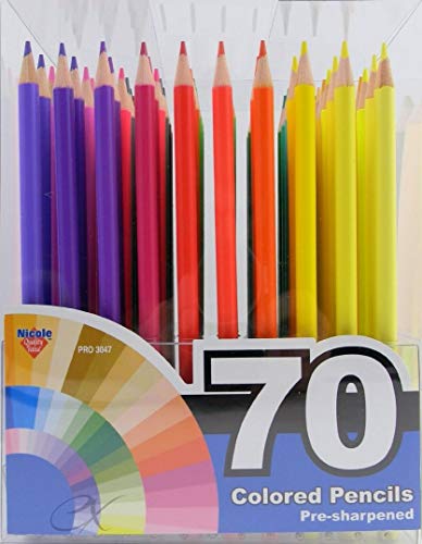 70 Piece Color Pencil Set with Organizer Storage Box for Art, Drawing, Crafts & Scrapbooking