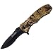 Tac-Force TF-800CA Spring Assist Folding Knife, Black Half-Serrated Blade, Outdoor Camo Nylon Fiber Handle, 4-1/2-Inch Closed