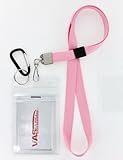 VAS Waterproof Cruise N Travel Cash, ID, Credit / Debit Card & Key Holder - PINK Deluxe Lanyard #5 Carabiner With RFID Protection -