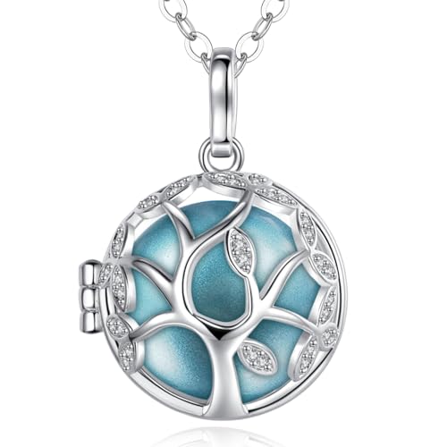 EUDORA Harmony Ball Tree of Life Pregnancy Women's Necklace, CZ Music Chime Ball Locket Pendant, 30"+45" Chain โ image 1