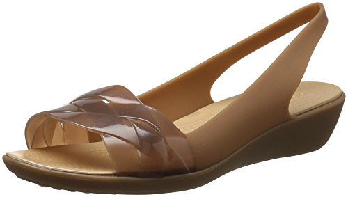 Crocs women s isabella slingback flat, bronze/gold, 9 m us