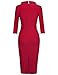 MUXXN Women's Burgundy Tea Length Sheath Fit Junior Prom Dress(XL Burgundy)
