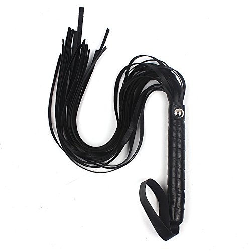 HOT! Roleplay Adult Games SM Spanking Paddle Sex Toys For Couples Flirt Flogger Sex Whip Bondage PU Leather Fetish Sexy Knout (52.5cm length, Black)