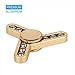 Tri-Fidget Hand Finger Spinner Metal Toy Time Killer for ADD, ADHD, Anxiety, and Autism Adult Children (Golden)