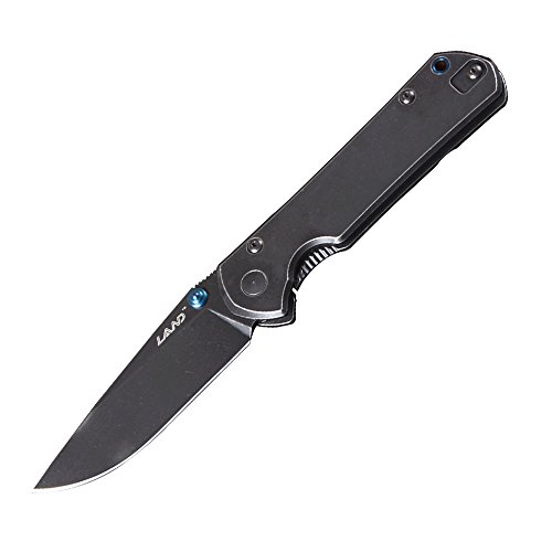 Land 910 by SRM sanrenmu Frame Lock Pocket EDC Folding Knife (Blackwash)