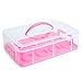 Best Choice Products 3-Tier BPA-Free Detachable Cupcake Carrier Container for 36 Cupcakes w/Locks, Handle, Pink
