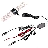 HitCar Car Analog TV Digital TV DVBT ATSC ISDB Radio FM Antenna Signal Amplifier Booster for Car Dash DVD Car Stereos (IEC with Radio Plug)