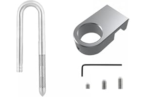 MiOYOOW Aquarium Inflow Outflow Pipe, 304 Stainless Steel Lily Pipe with Aluminum Alloy Fixing Clamp for Fish Tank Aquarium (12/16MM)