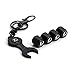 INCART Universal Stainless Steel (4pcs) Car Tire Valve Stem Air Caps Cover + (1pcs) Wrench Keychain for Lexus Black