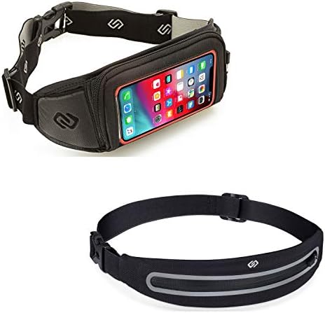 Sporteer Kinetic Running Belt and Tailwind Waist Pack Bundle for iPhone Xs Max - Also Fits iPhone 8 Plus, iPhone 7 Plus, iPhone 6S Plus and Cases